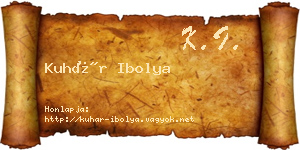 Kuhár Ibolya névjegykártya